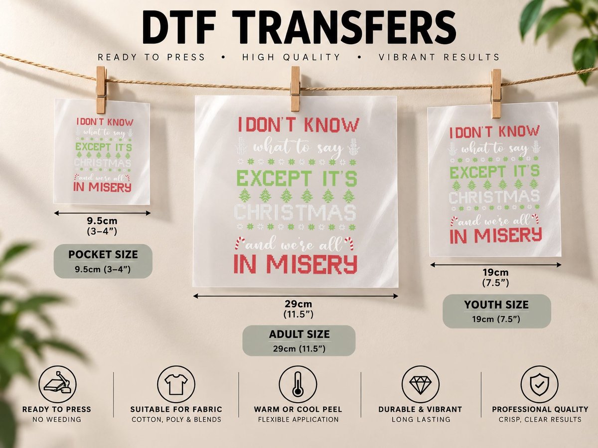 Ugly Christmas I Don't Know What to Say DTF Transfer Iron On