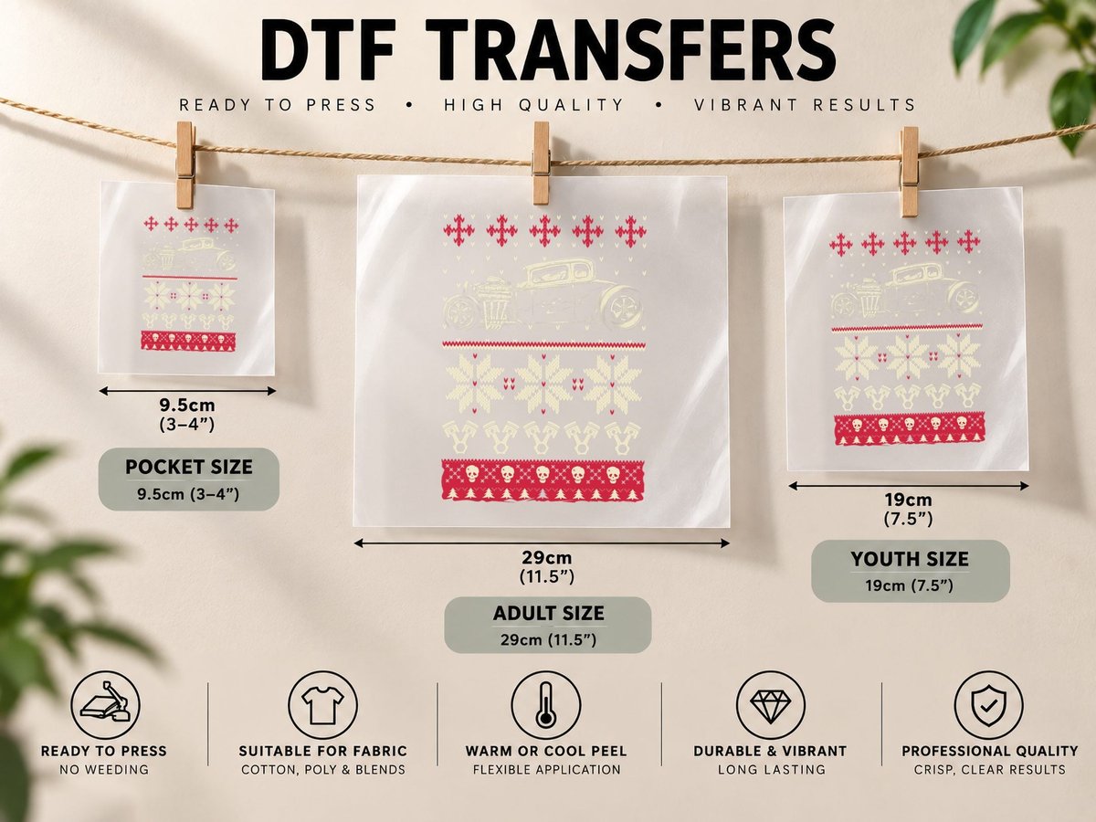 Ugly Hot Rod Christmas DTF Transfer Iron On