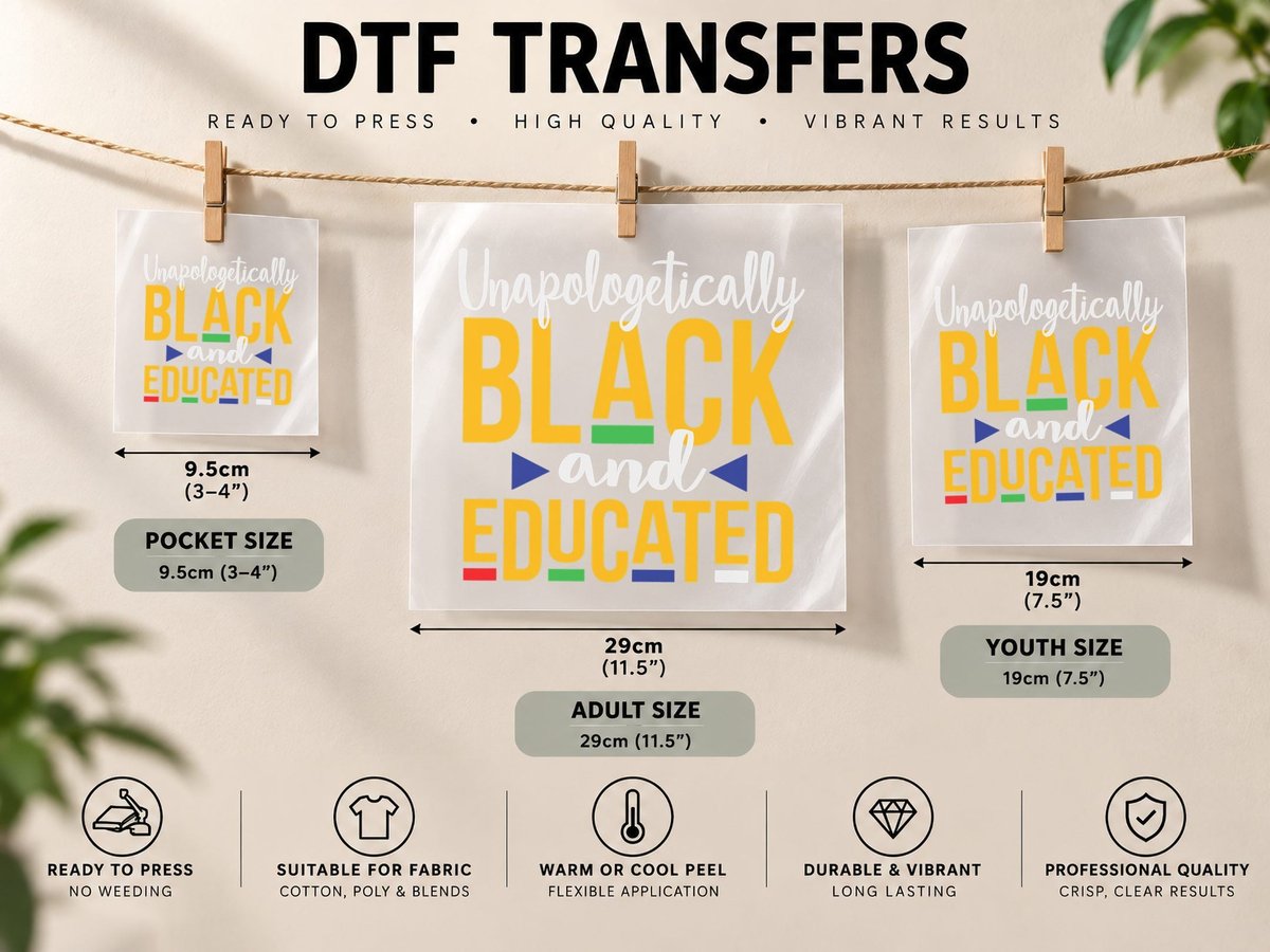 Unapologetically Black Educated Dop E Melanin Christmas DTF Transfer Iron On