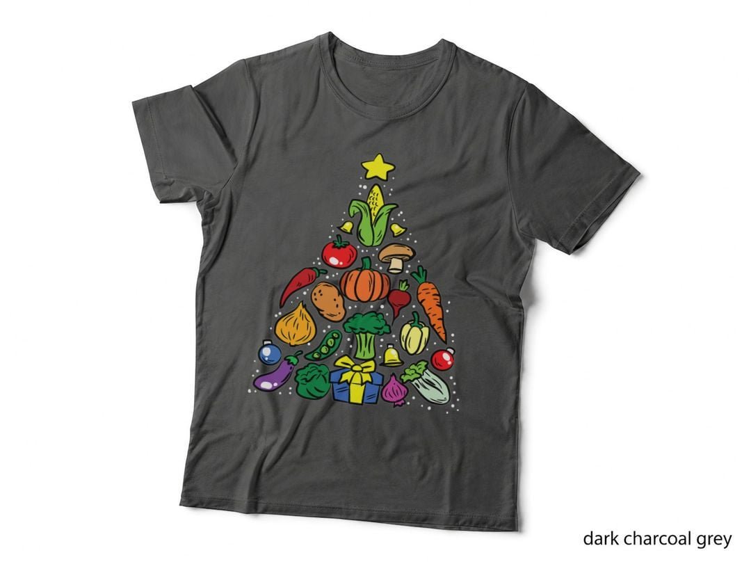 Vegetables Christmas Tree Christmas Pajama Vegan Vegetarian T-Shirt