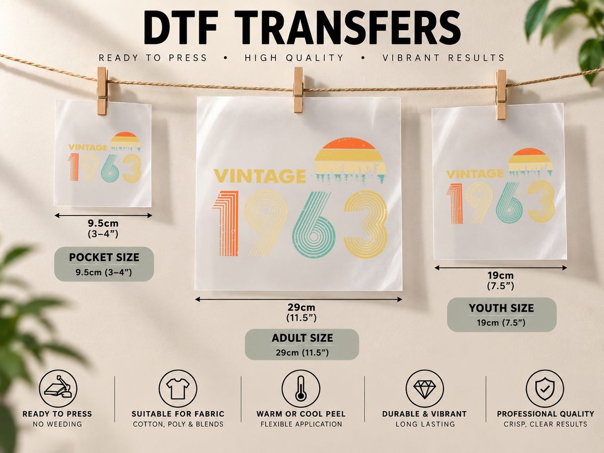 Vintage 1963 Christmas Thankful DTF Transfer Iron On