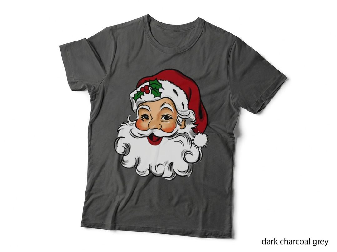 Vintage Christmas Red Santa Claus Face Old Fashioned T-Shirt