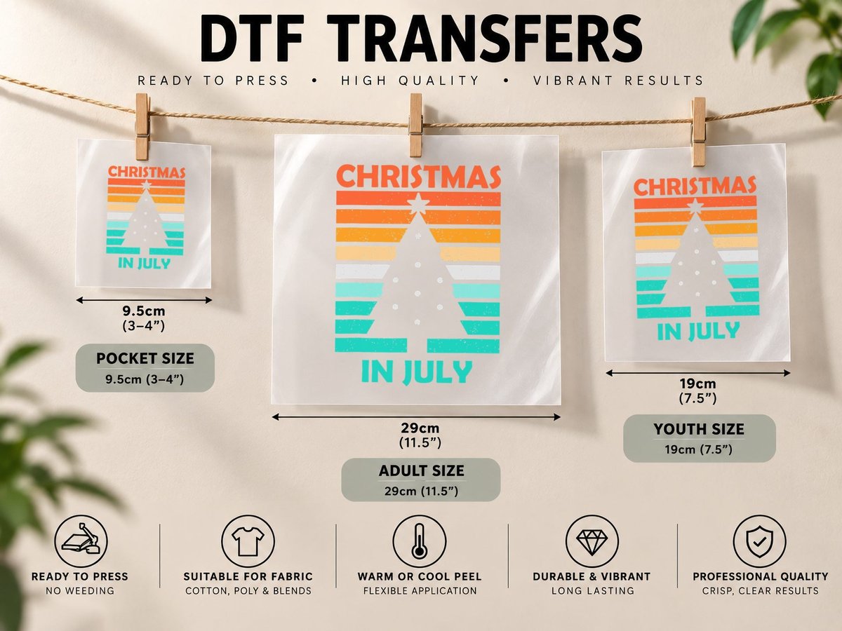 Vintage Christmas Tree Christmas in July DTF Transfer Iron On