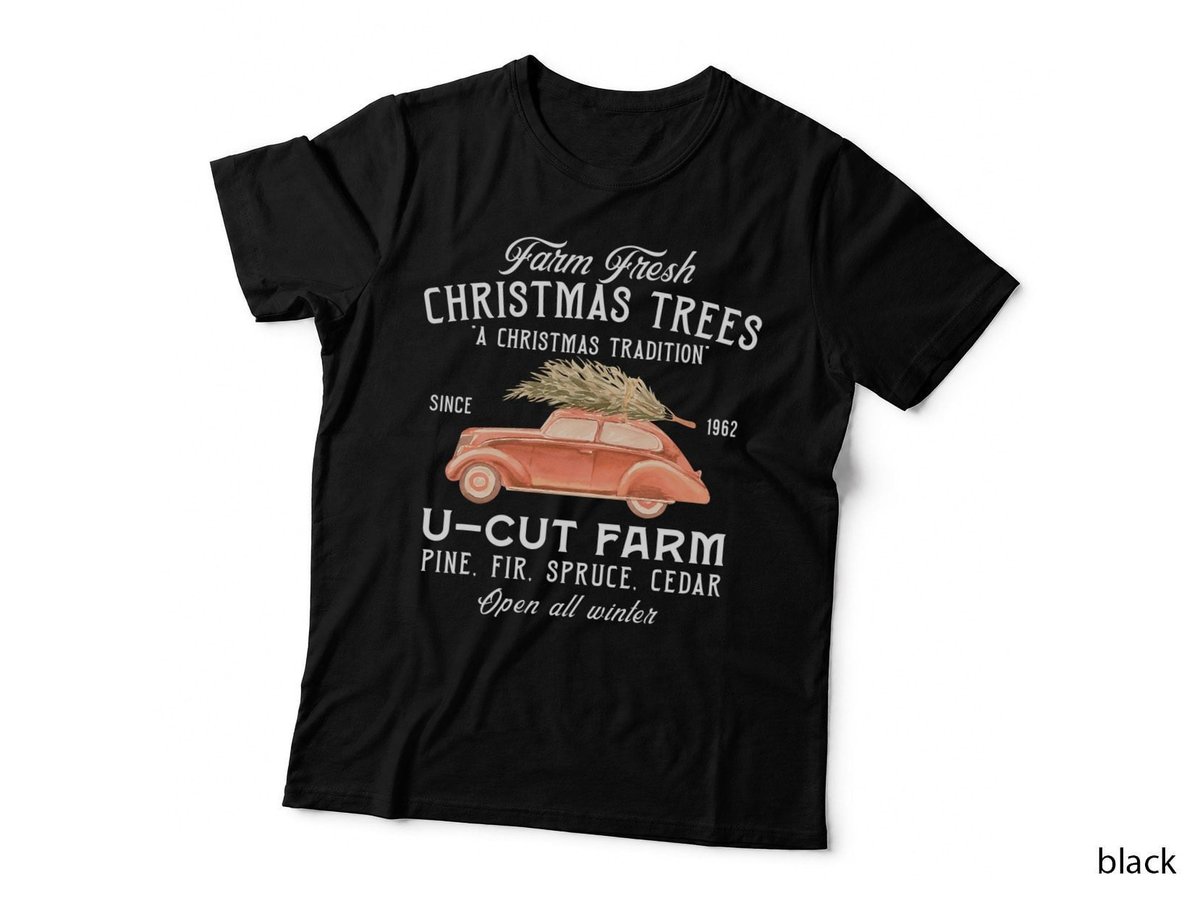 Vintage Christmas Tree Farm 1950s 1960s Nostalgic Aesthetic T-Shirt