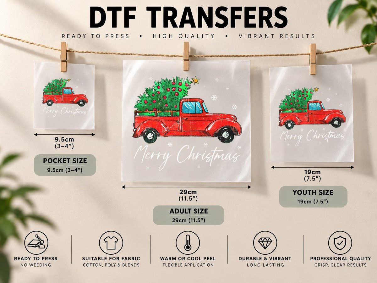 Vintage Wagon Christmas - Tree on Car Xmas Vacation 1 DTF Transfer Iron On