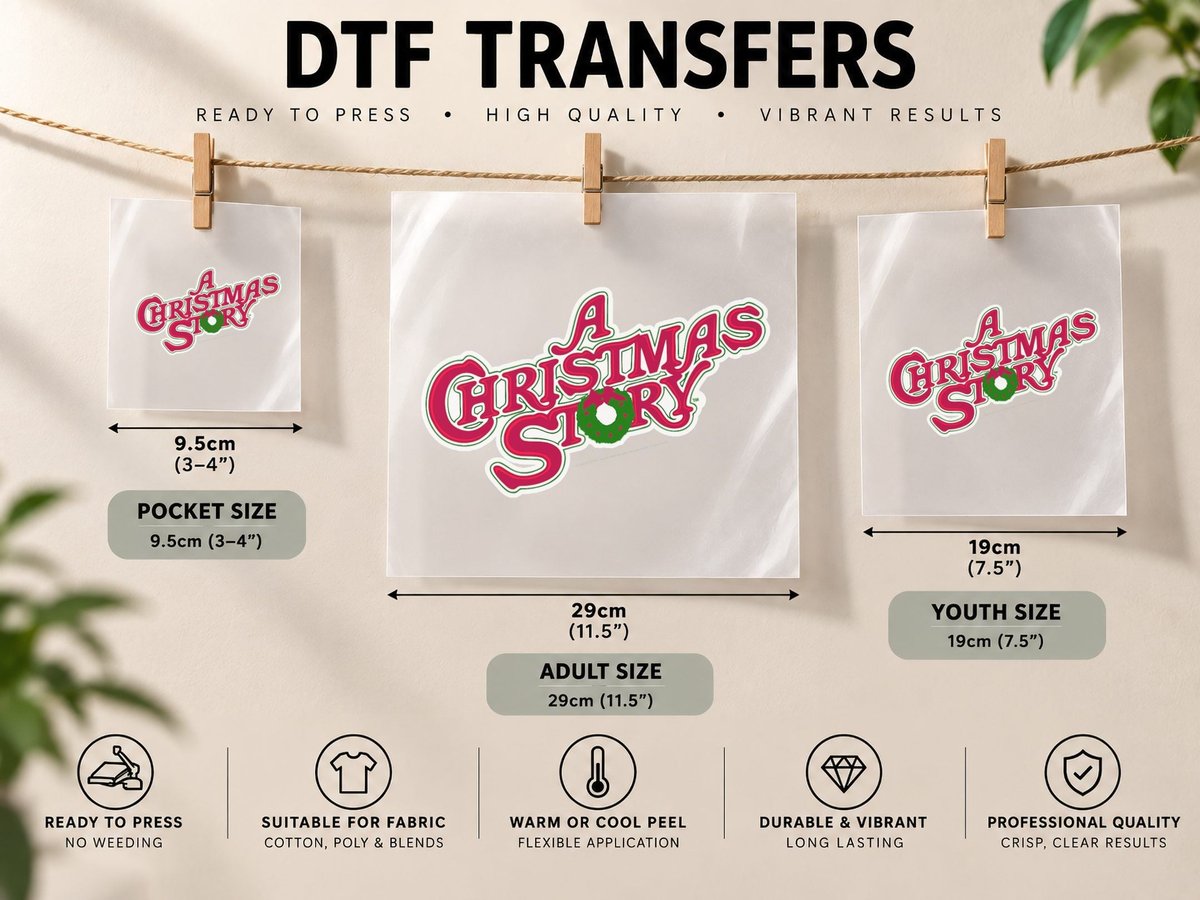 A Christmas Story Classic Logo DTF Transfer Iron On