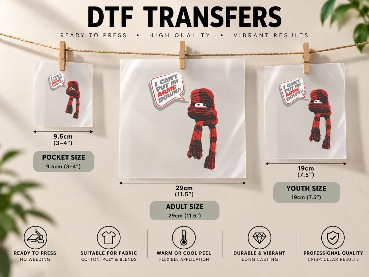 A Christmas Story I Can't Put My Arms Down DTF Transfer Iron On