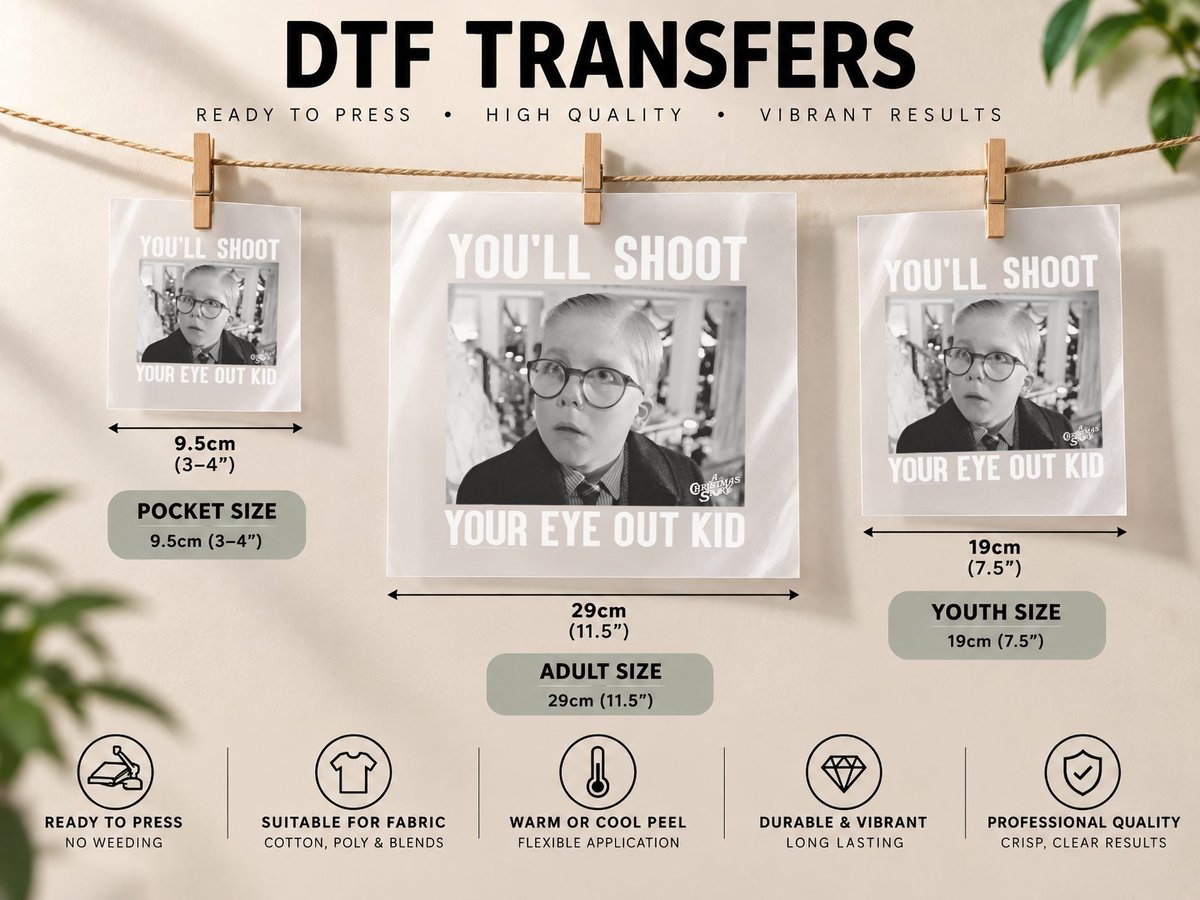 A Christmas Story Sad Ralphie DTF Transfer Iron On