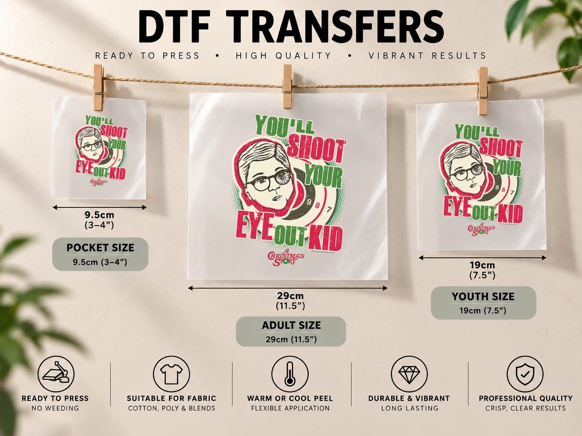 A Christmas Story You'll Shoot Your Eye Out Kid DTF Transfer Iron On
