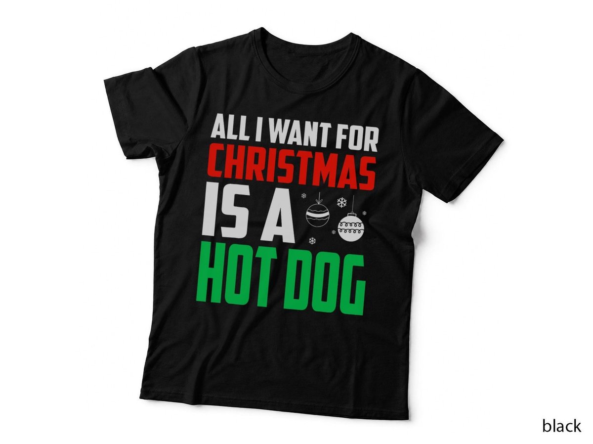 All I Want for Christmas Is a Hot Dog Xmas Fast Food T-Shirt