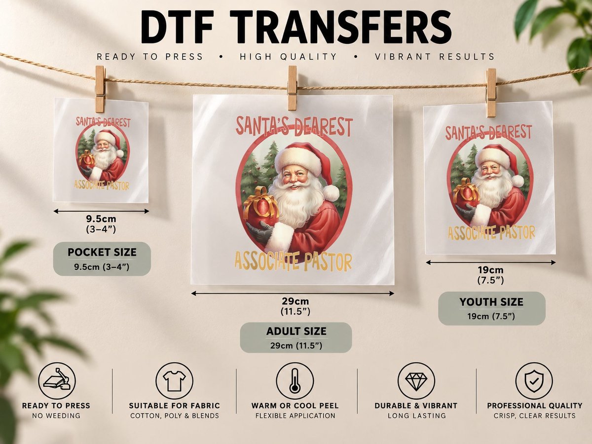 Associate Pastor Christmas Holiday Love Xmas DTF Transfer Iron On