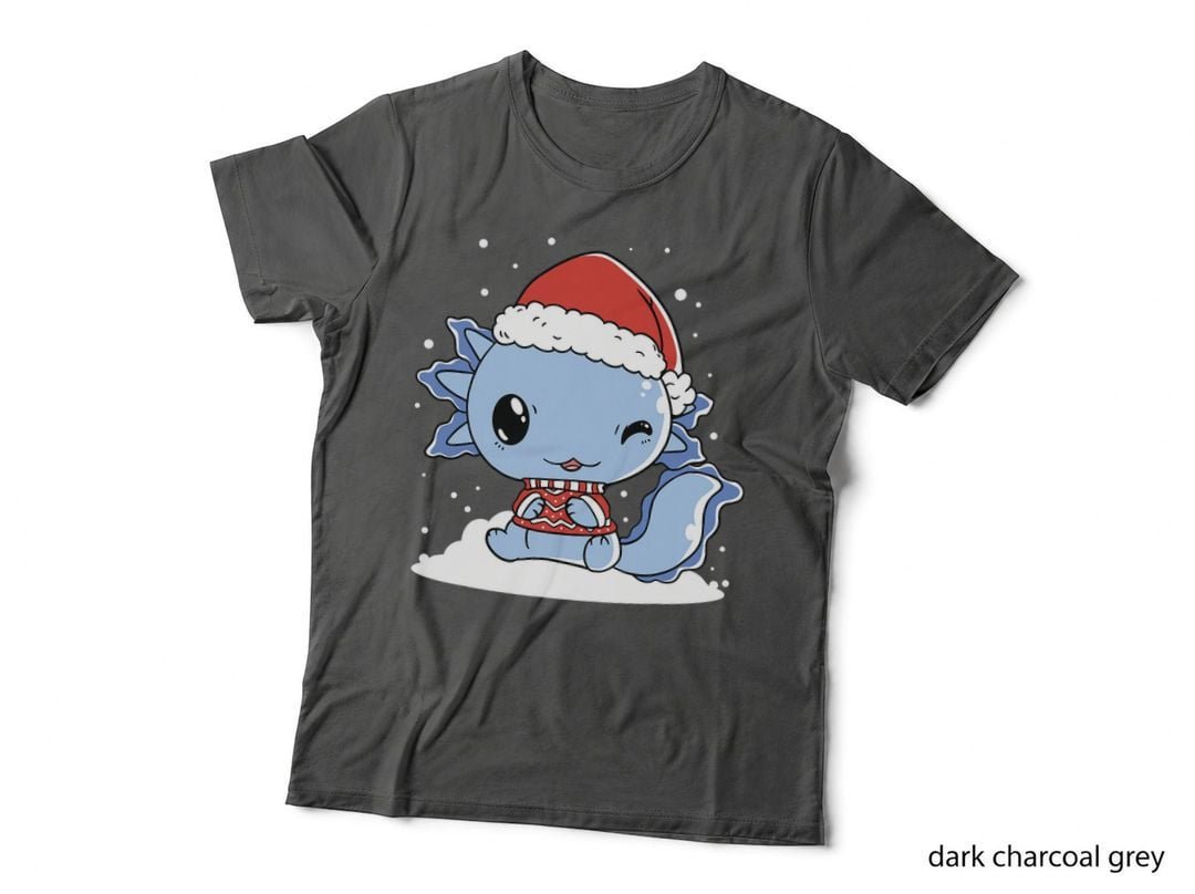 Axolotl Santa Hat Christmas Pajama Cute Animal Winter X-Mas T-Shirt