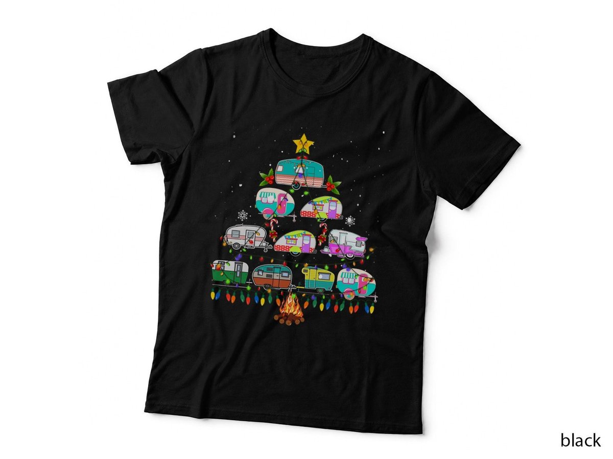 Camper Christmas Tree Vehicles Camping Rving Trailers Gift T-Shirt