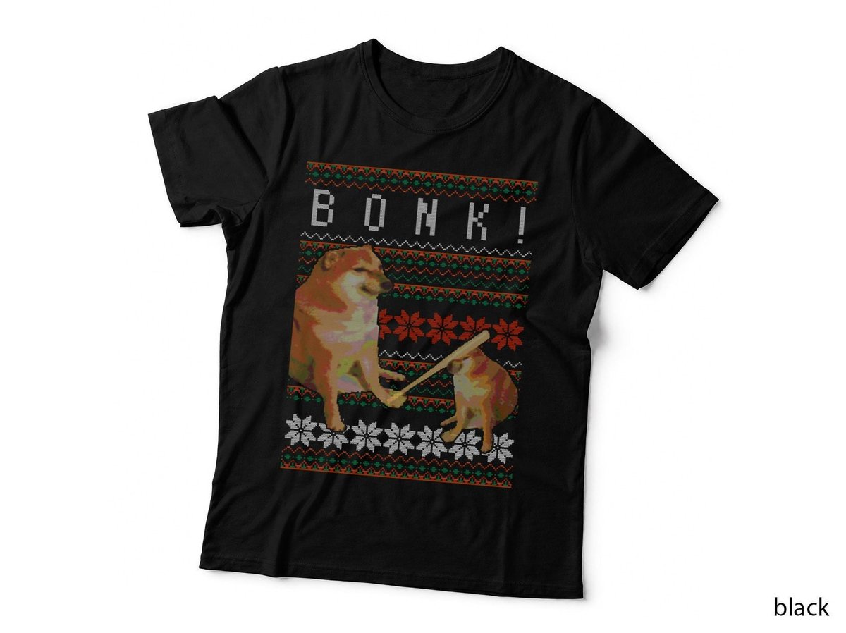 Cheems Bonk Ugly Christmas Sweater Doge Meme Design Pullover Hoodie T-Shirt