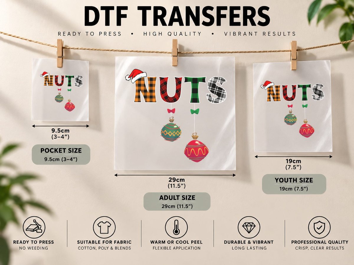 Chest Nuts Funny Matching Chestnuts Christmas Couples Nuts DTF Transfer Iron On