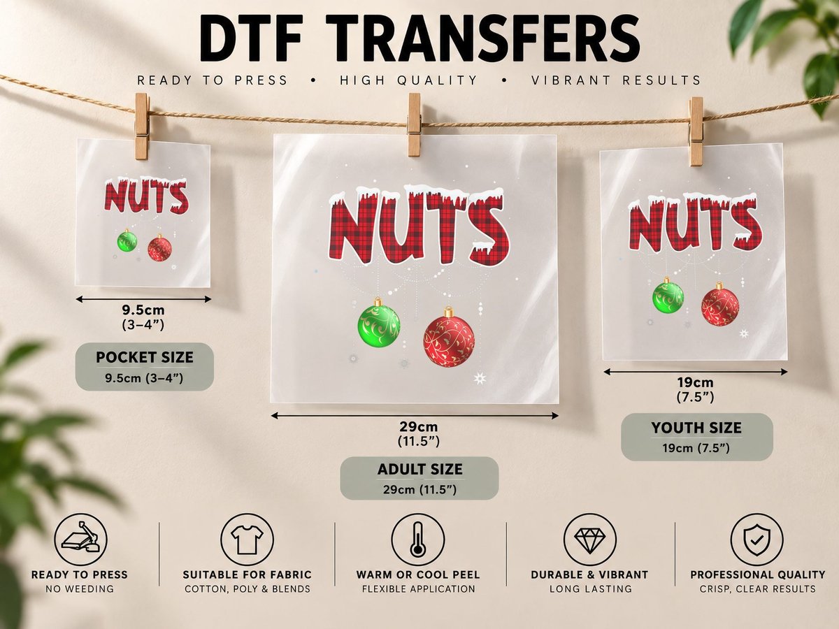 Chest Nuts Matching Chestnuts Christmas Couples Nuts DTF Transfer Iron On