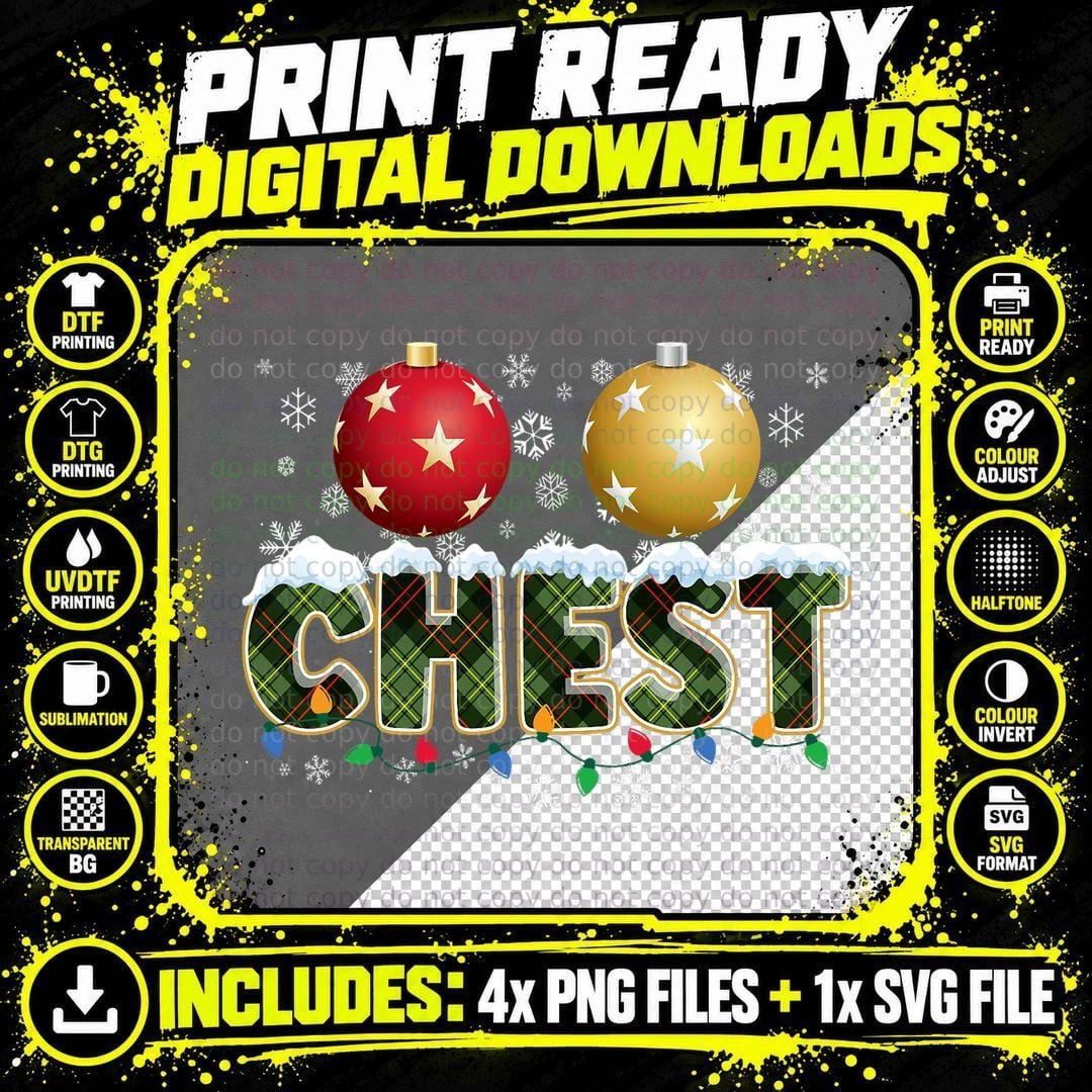 Chestnuts Matching Xmas Funny Christmas Couples Chest Png SVG Digital Bundle