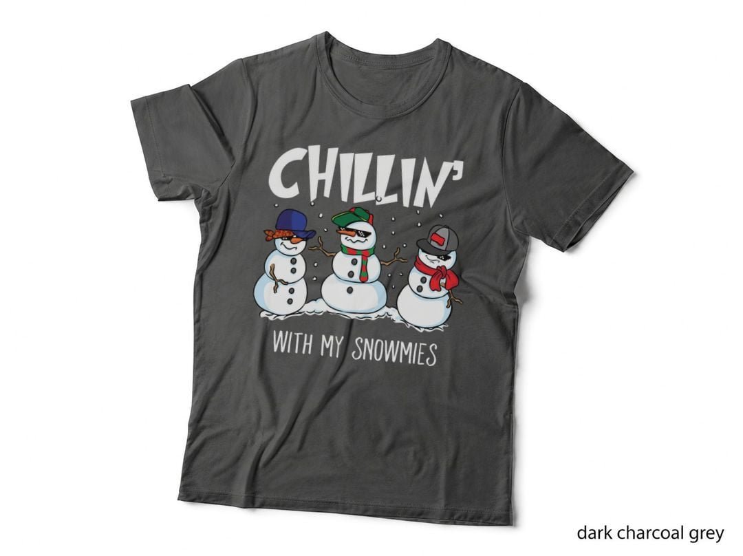 Chillin' with My Snowmies Funny Christmas Snowman Pullover Hoodie T-Shirt
