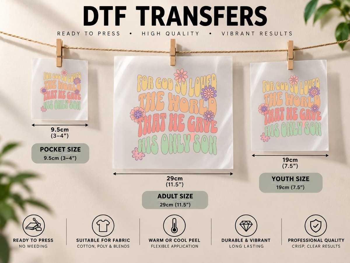 Christmas, Bible Verse Quote, Christian, Church Gift DTF Transfer Iron On