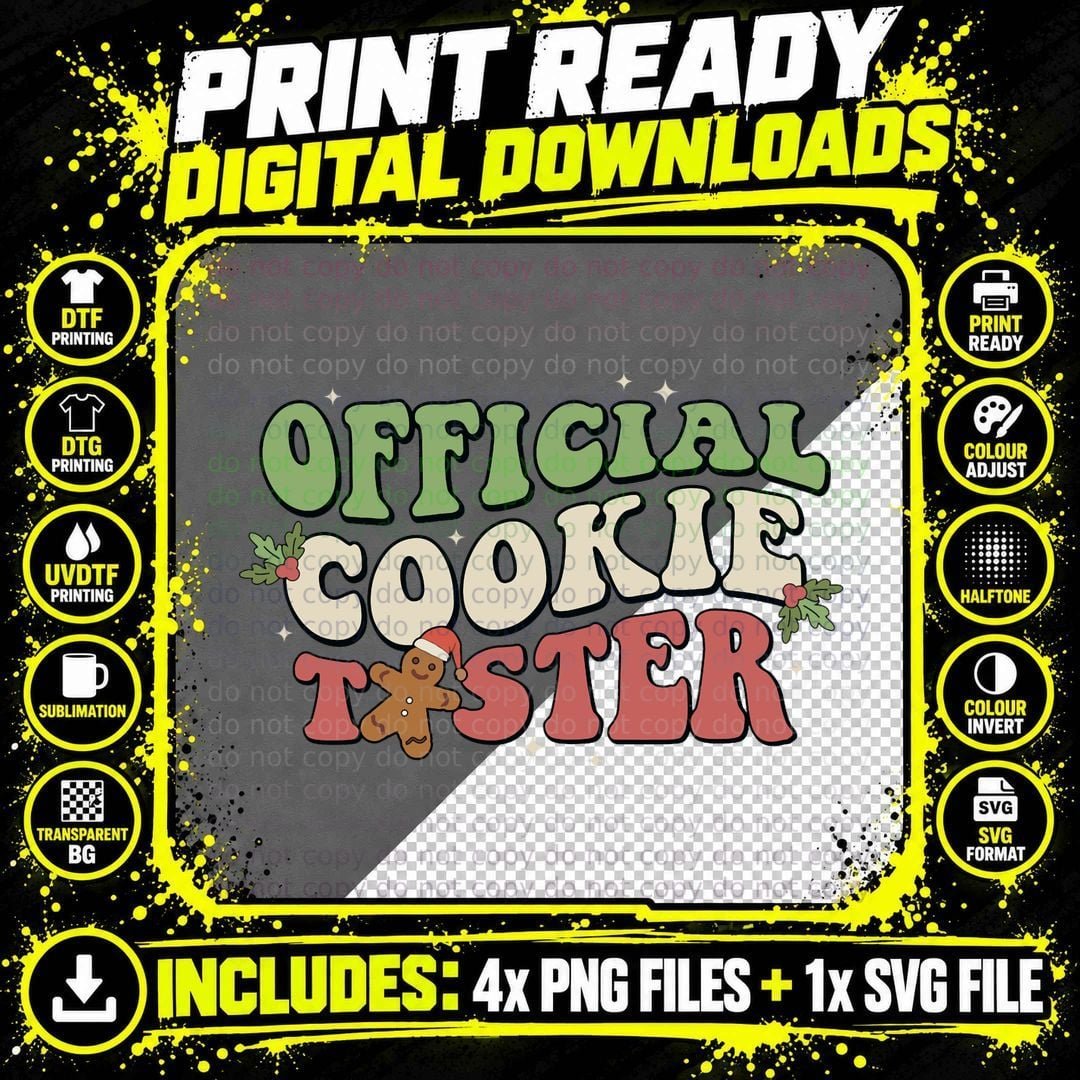 Christmas Baking - Official Cookie Tester Png SVG Digital Bundle