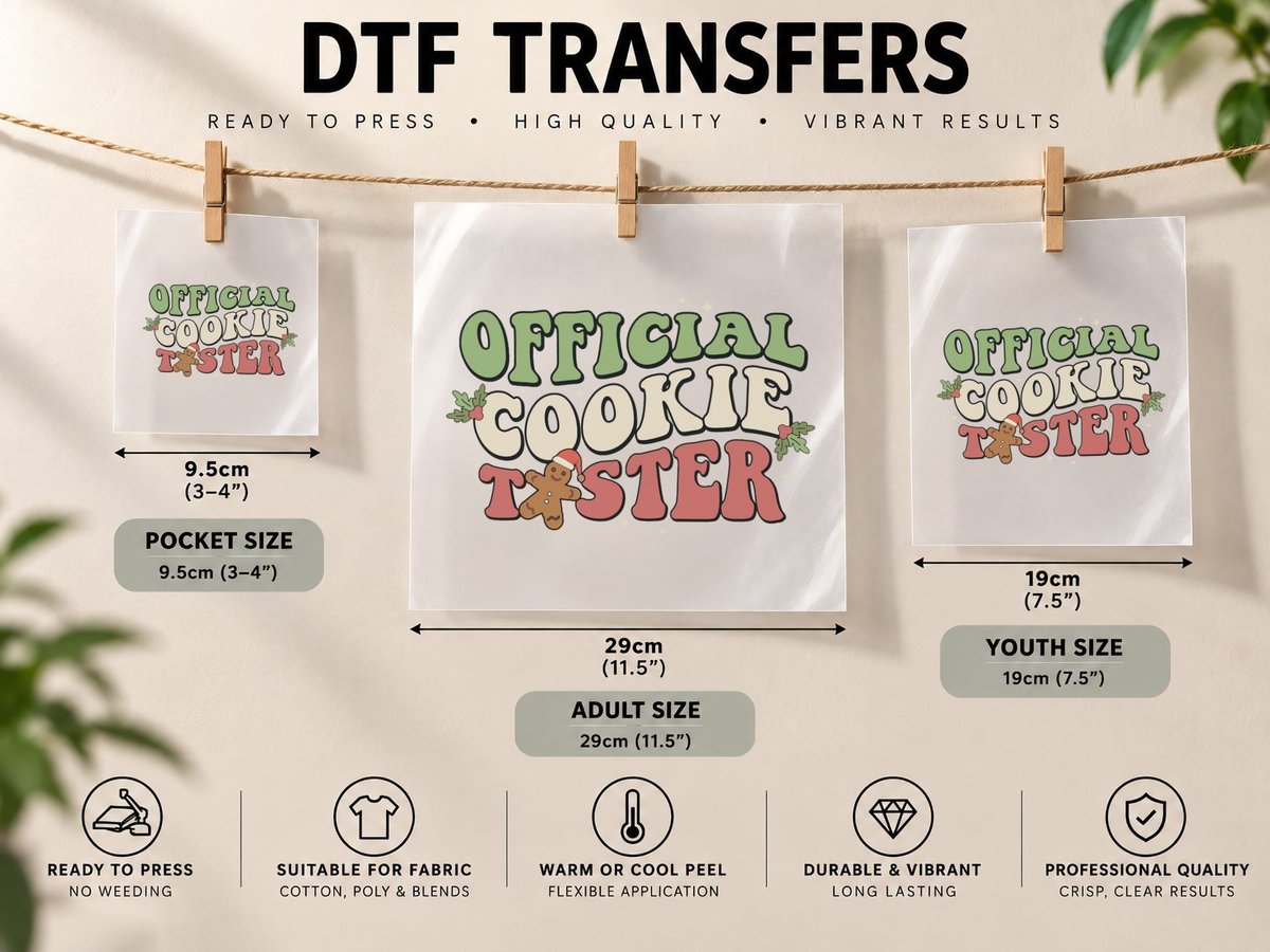 Christmas Baking - Official Cookie Tester, Festive Wear DTF Transfer Iron On