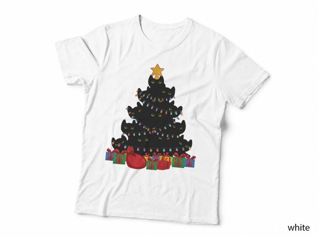 Christmas Cat for Men, Christmas Tree Cat Pajama Women T-Shirt