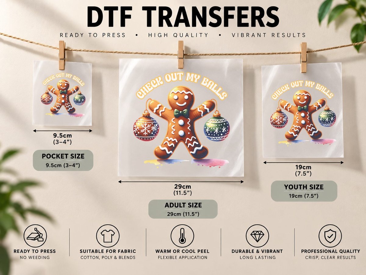 Christmas Check Out Balls, Modern Aesthetic DTF Transfer Iron On