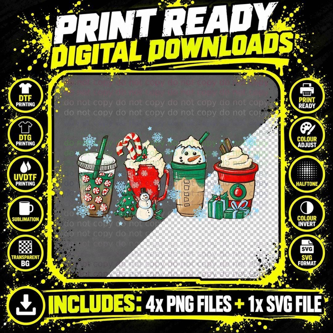 Christmas Coffee for Sweets Winter Cozy Coffee Lovers Png SVG Digital Bundle