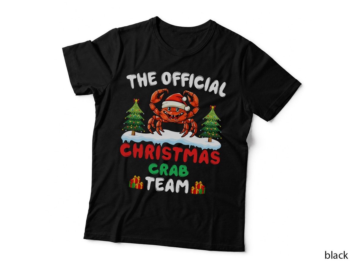 Christmas Crab Team - Crab Wearing Santa Hat Xmas Holiday T-Shirt