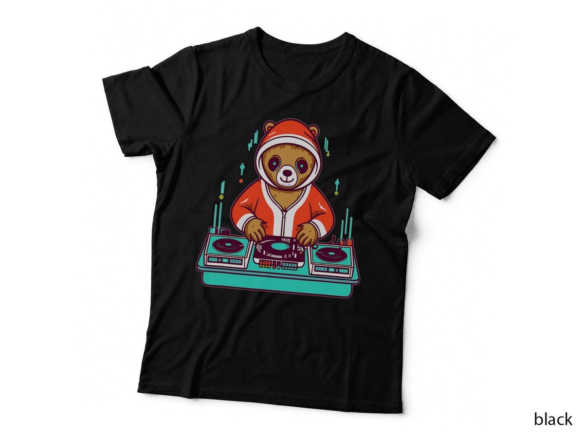 Christmas DJ Bear Cute EDM Festival T-Shirt