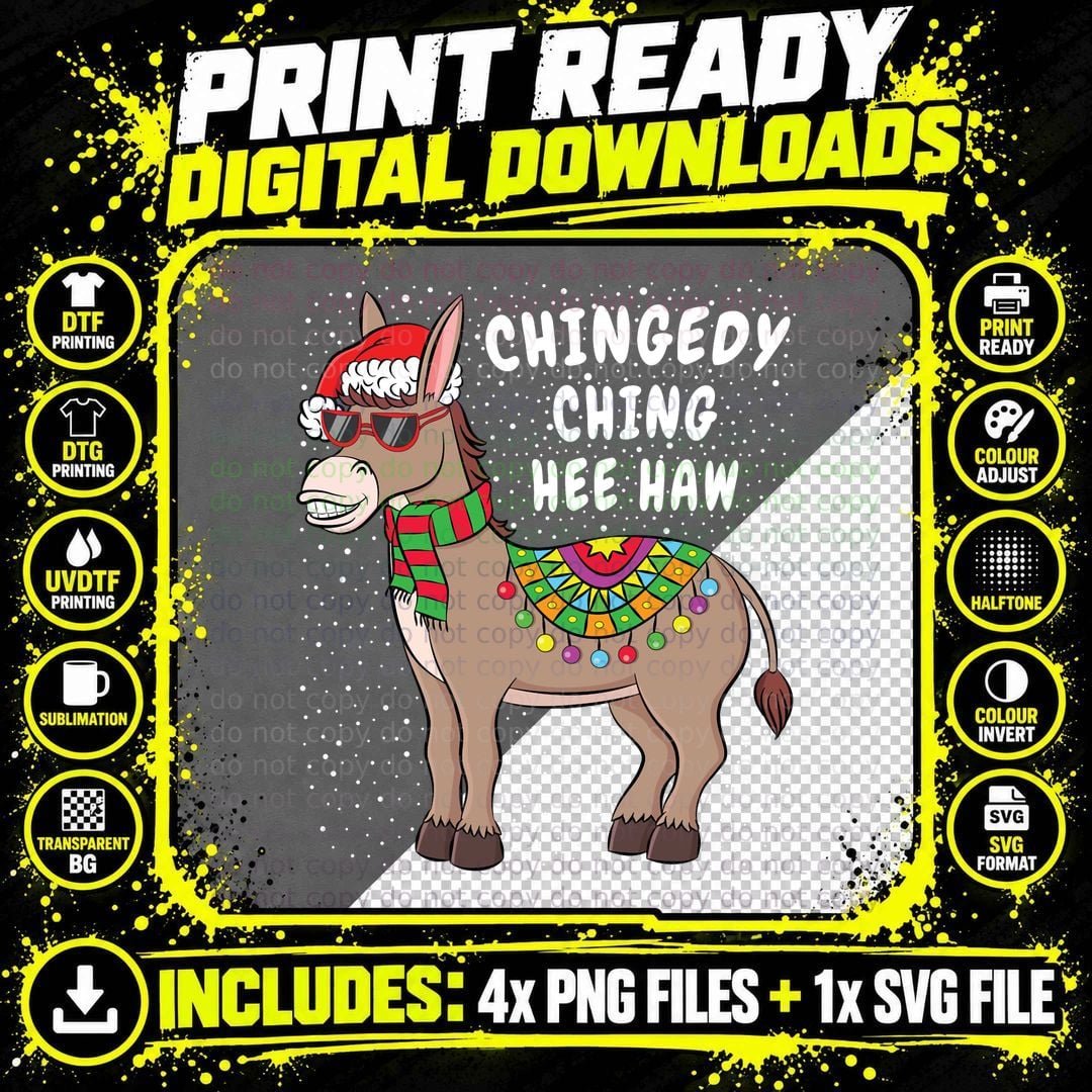 Christmas Donkey Sweater Funny American Italian Xmas Png SVG Digital Bundle