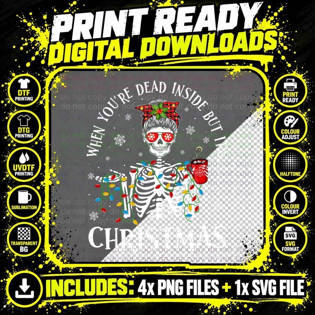 Christmas Lights When You're Dead Inside but It's Png SVG Digital Bundle