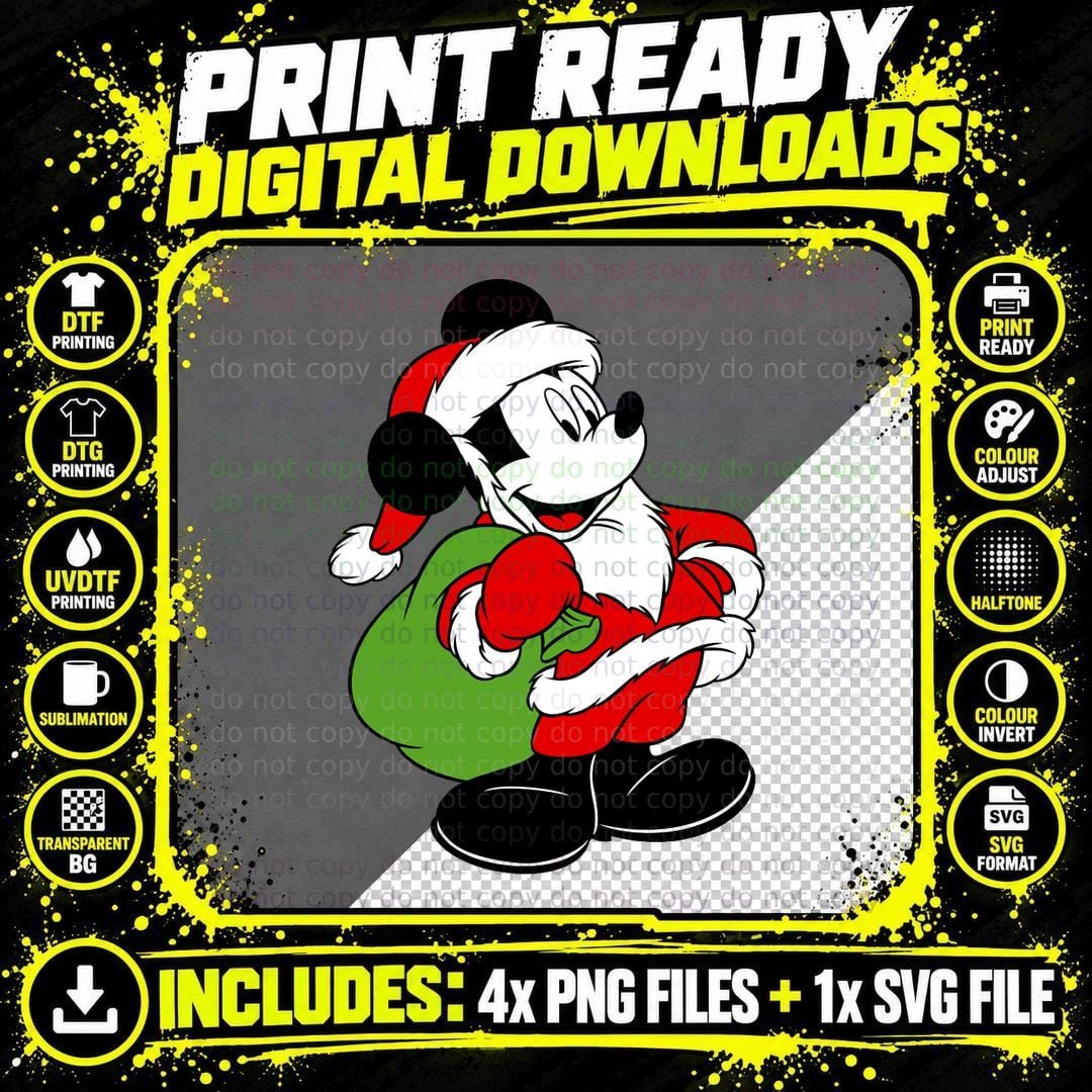 Christmas Mickey Mouse Hoodie Pullover Hoodie T-Shirt Png SVG Digital Bundle