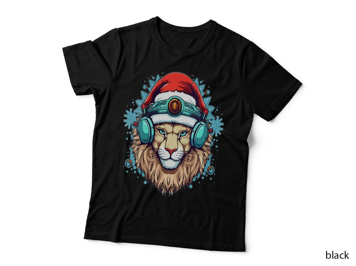 Christmas Party Lion Winter EDM Festival Rave, Christmas Party EDM T-Shirt