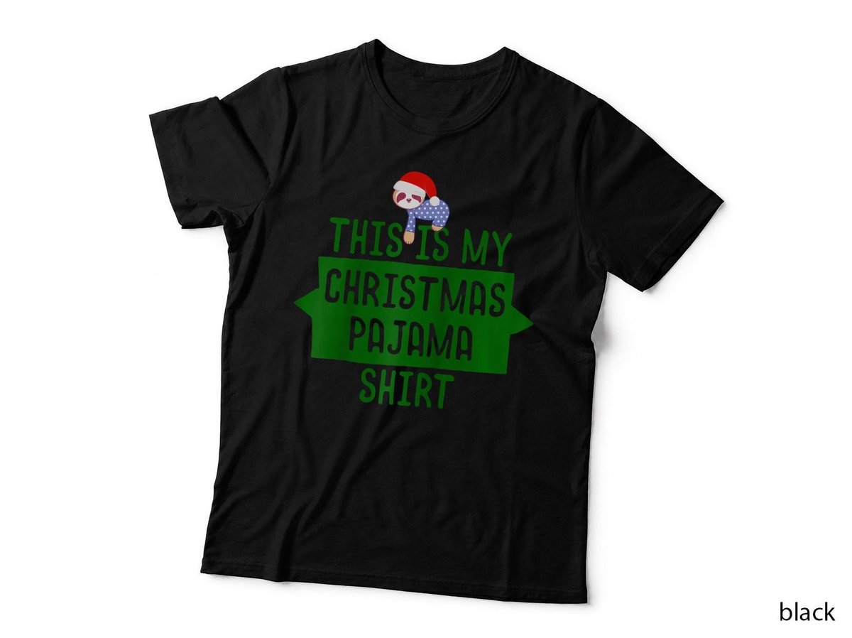 Christmas Sloth with Santa Hat Slothmas Pajama PJ Top Funny T-Shirt