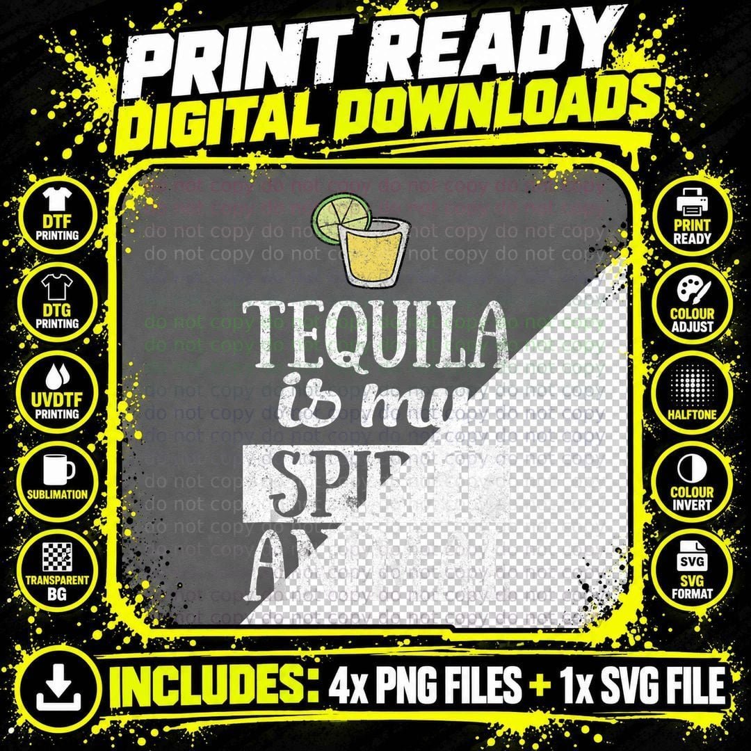 Christmas Tequila Drinking Gifts Tequila Is My Spirit Png SVG Digital Bundle