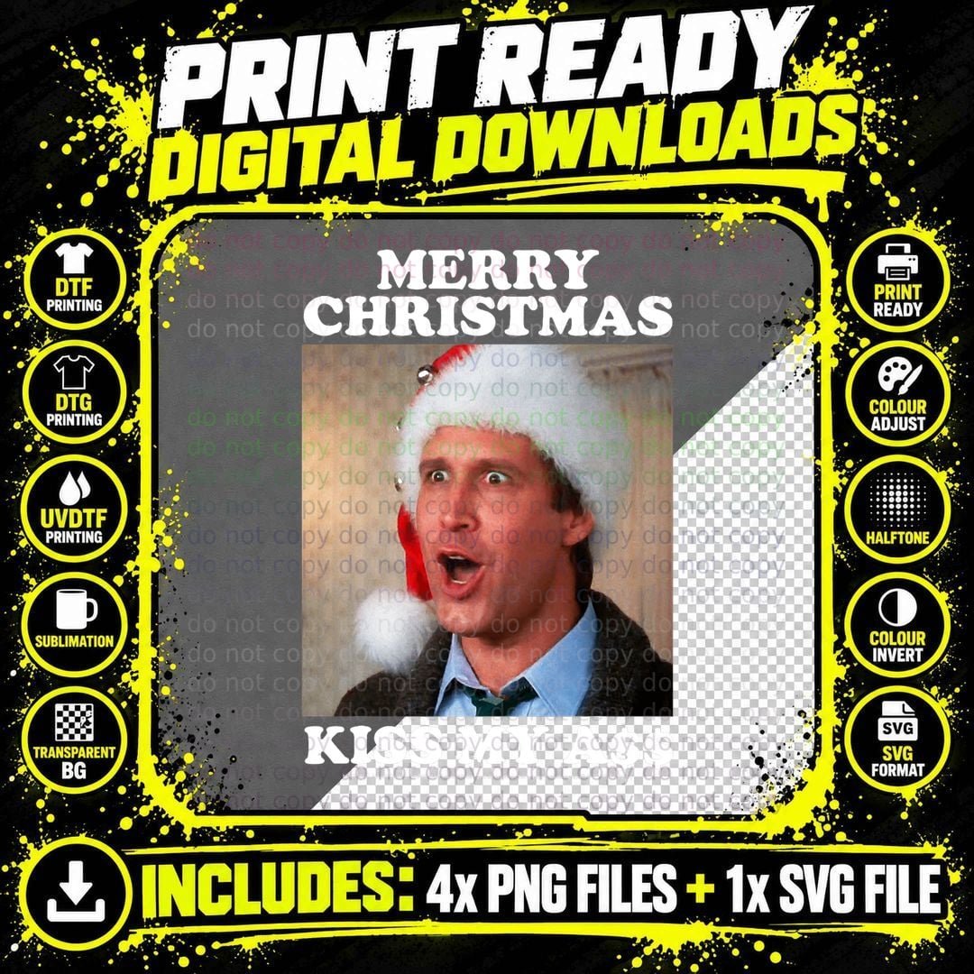 Christmas Vacation Merry Christmas Kiss My a$$ T-Shirt Png SVG Digital Bundle