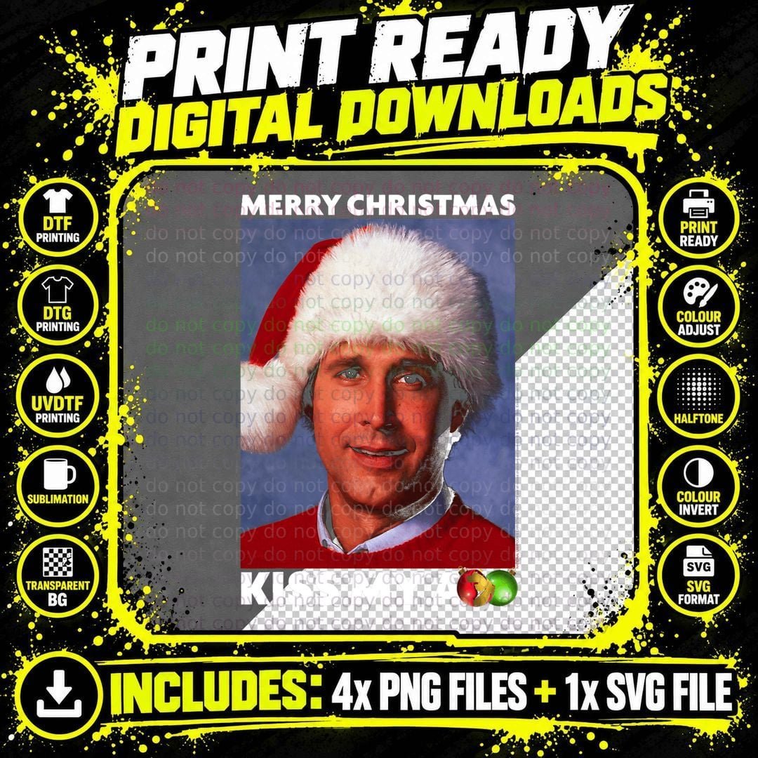 Christmas Vacation Merry Kiss T-Shirt Png SVG Digital Bundle