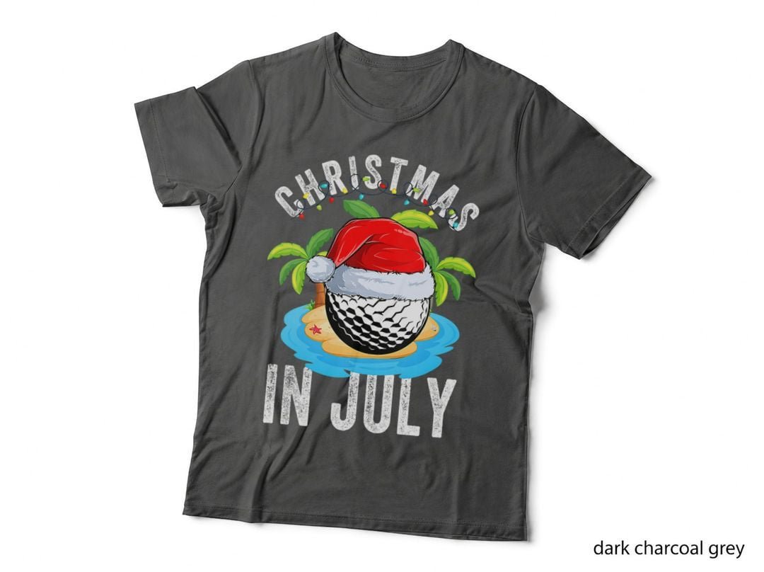 Christmas in July Golf Ball Shirt Santa Hat Summer Vacation T-Shirt