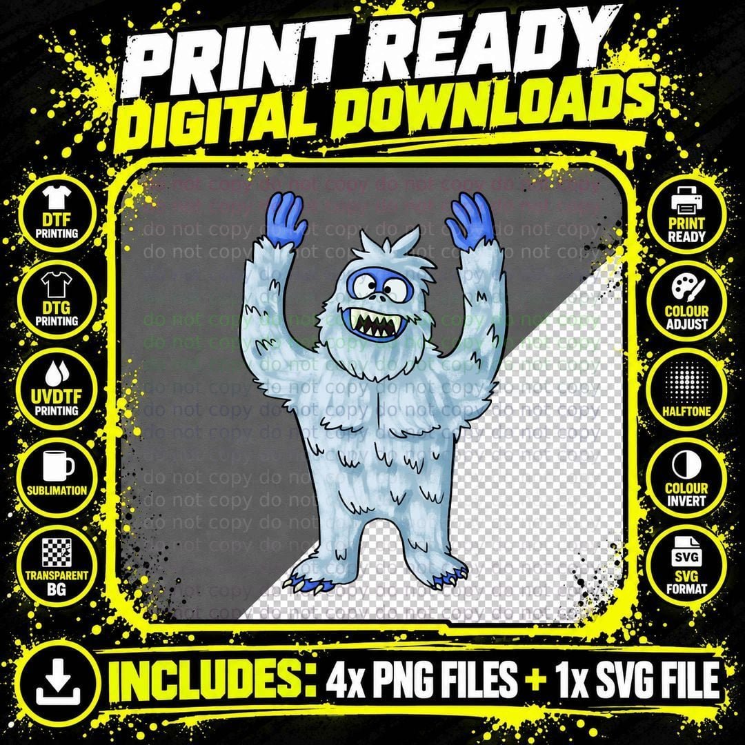 Classic Christmas Special Abominable Snowman Pullover Png SVG Digital Bundle