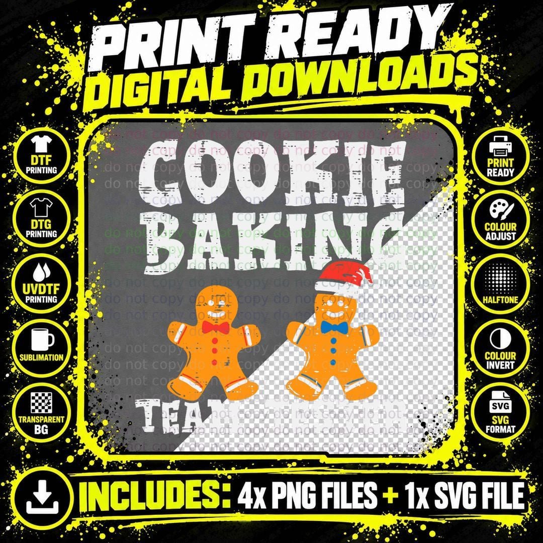Cookie Baking Team Tester Xmas Christmas Family Dad Kids Png SVG Digital Bundle
