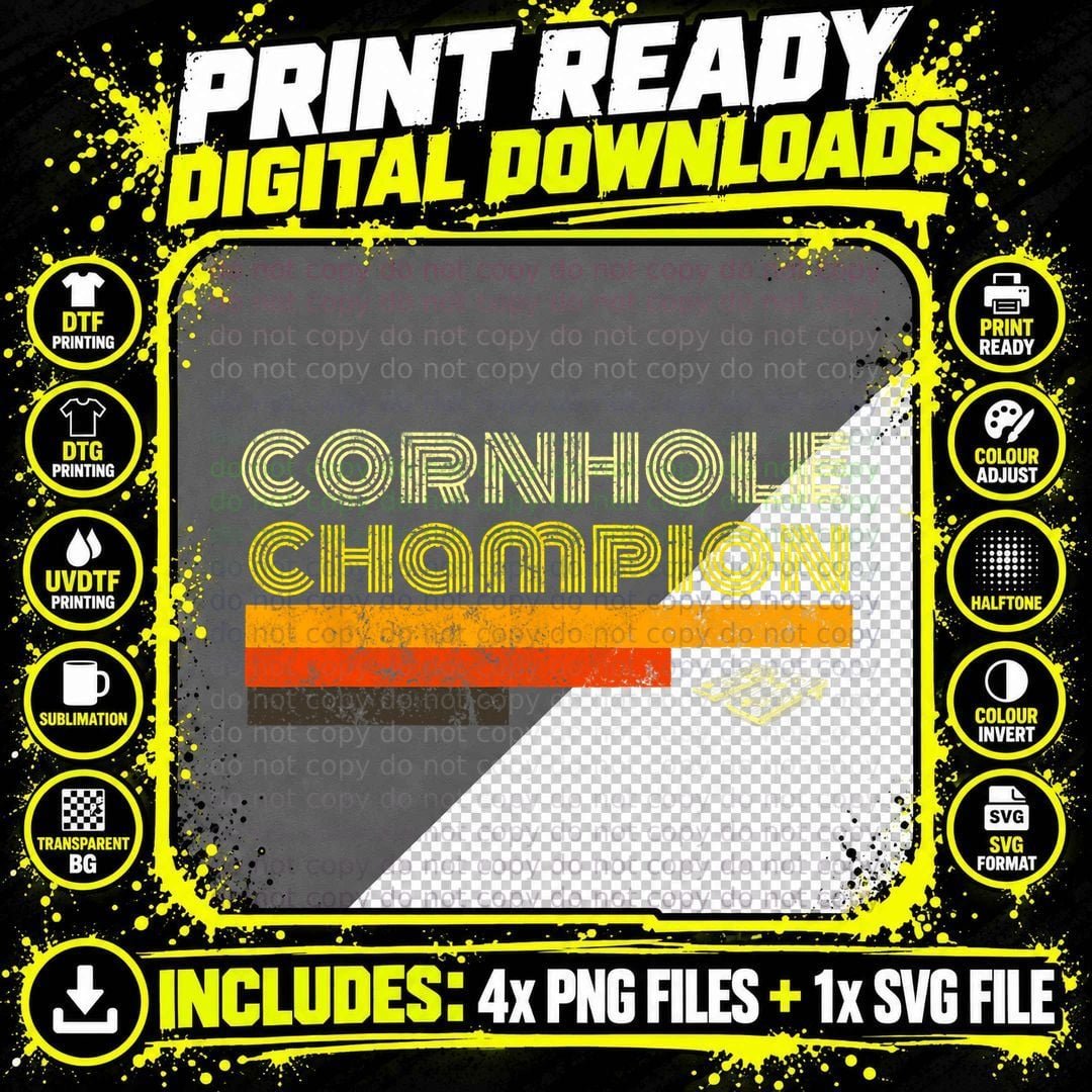 Cornhole Trophy Tshirt Vintage Christmas Gifts for Men Png SVG Digital Bundle