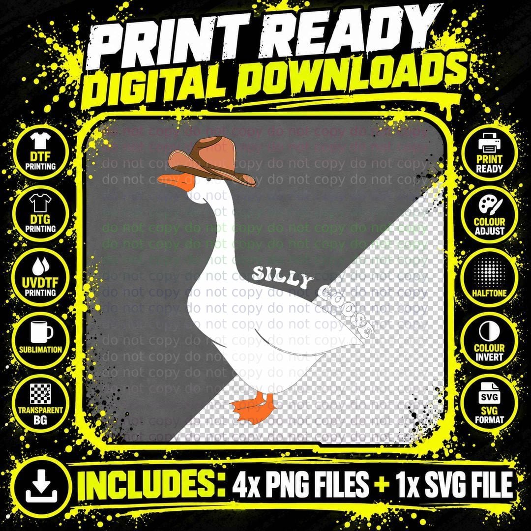 Cute Silly Goose Ugly Xmas Funny Goose Trendy Clothing Png SVG Digital Bundle