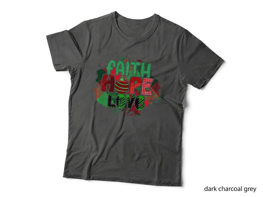 Faith Hope Love Christmas Santa Christmas Lights, Love Christmas Santa T-Shirt