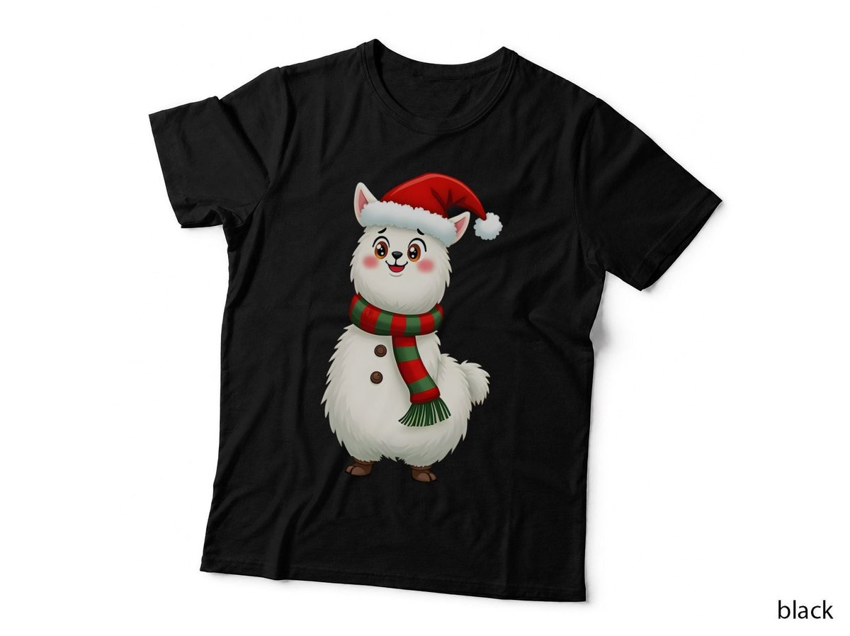Funny Christmas Llama, Festive Holiday Llama, Cute Llama T-Shirt