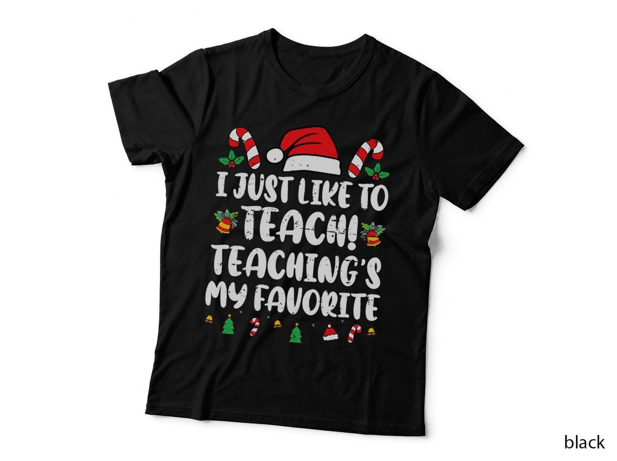 Funny Teacher Squad Christmas Shirt Teaching Is My Favorite T-Shirt