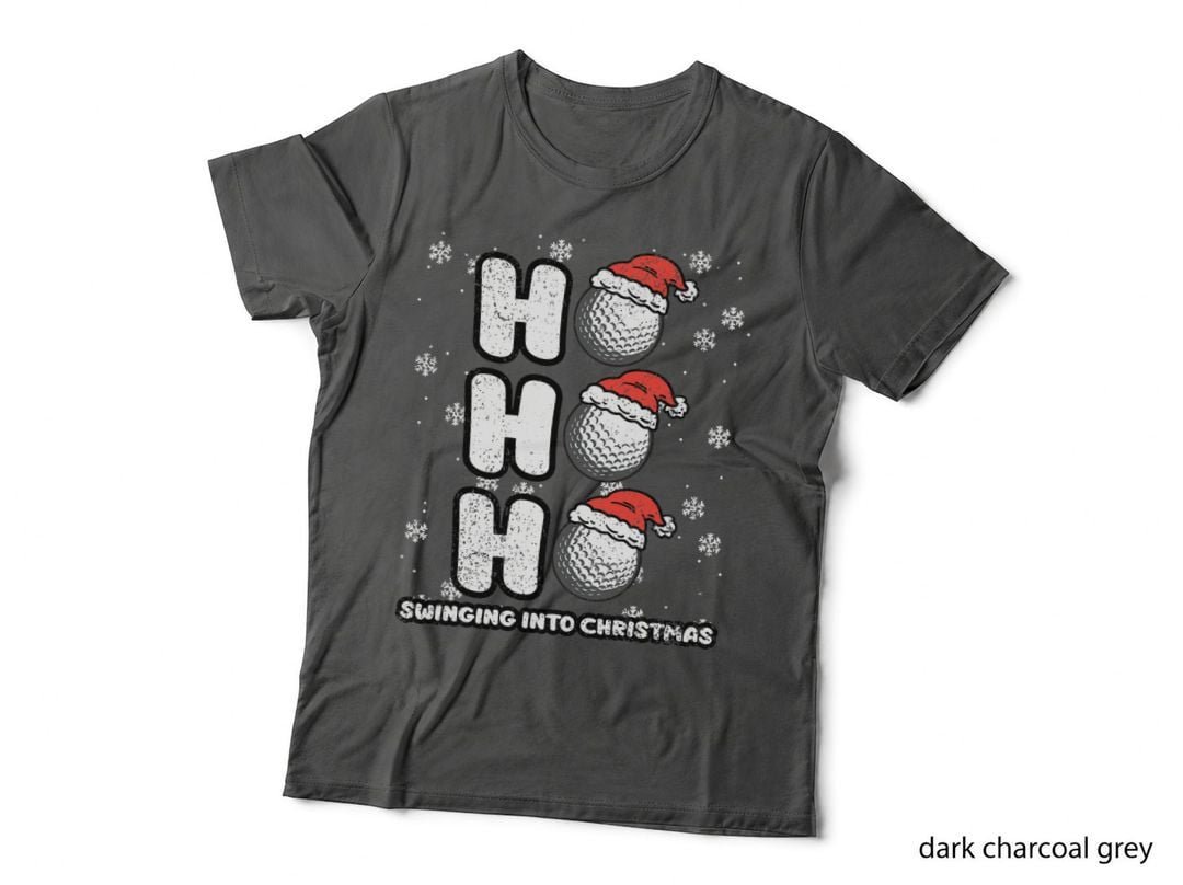 Ho Ho Ho Golf Ball Christmas Pajama X-Mas Santa Hat Golfer T-Shirt