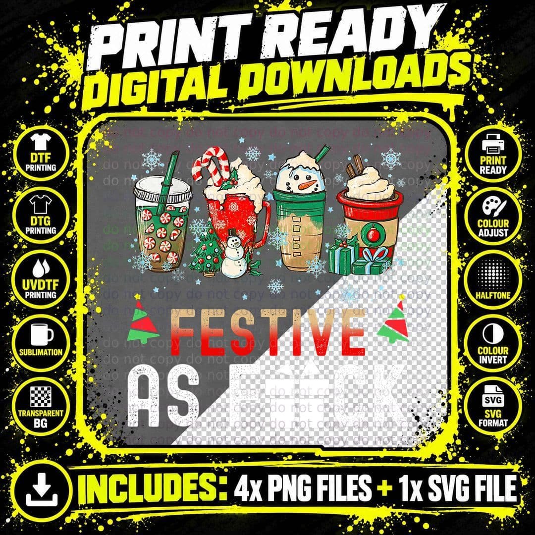 Hot Cocoa Chocolate Fun Coffee Lover Ugly Christmas Png SVG Digital Bundle