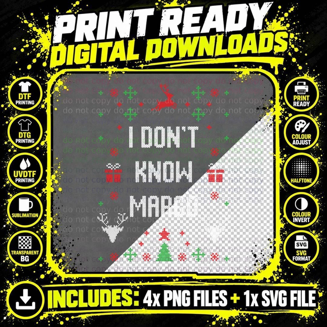 I Don't Know Margo. Ugly Christmas Sweater Pullover Png SVG Digital Bundle