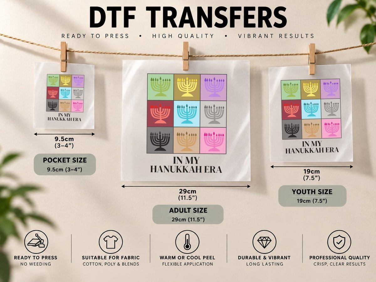 In My Hanukkah Era Ugly Jewish Xmas Funny Christmas DTF Transfer Iron On
